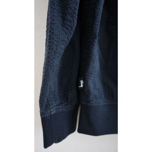 Stussy 115279 Men's Sz Small Navy Full Zip Seersucker Bomber Jacket - Picture 6 of 13